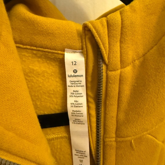 Lululemon Scuba Yellow Zip-Up Hoodie - Picture 4 of 11